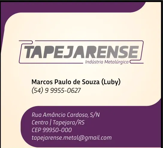 Anúncio de Tapejarense Indústria Metalúrgica