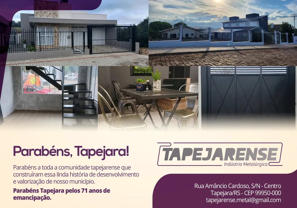 Anúncio de Tapejarense Indústria Metalúrgica