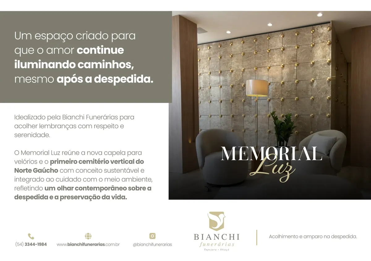 Anúncio de Bianchi Funerárias