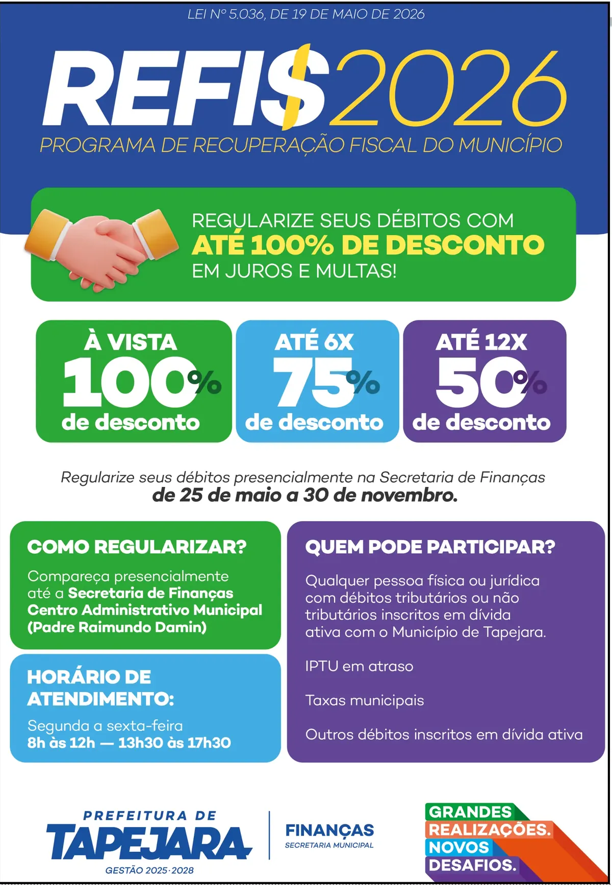 Anúncio de Prefeitura de Tapejara