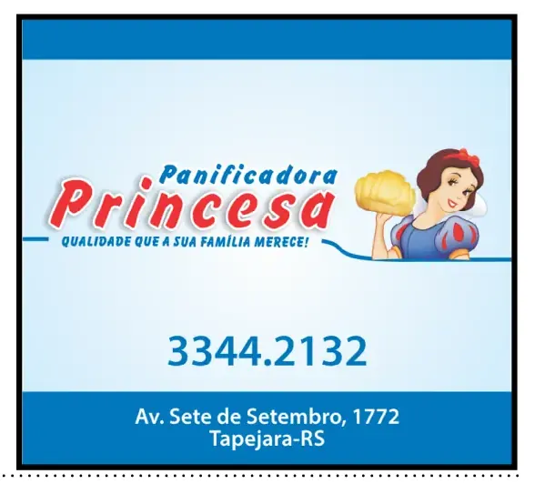Anúncio de Panificadora Princesa