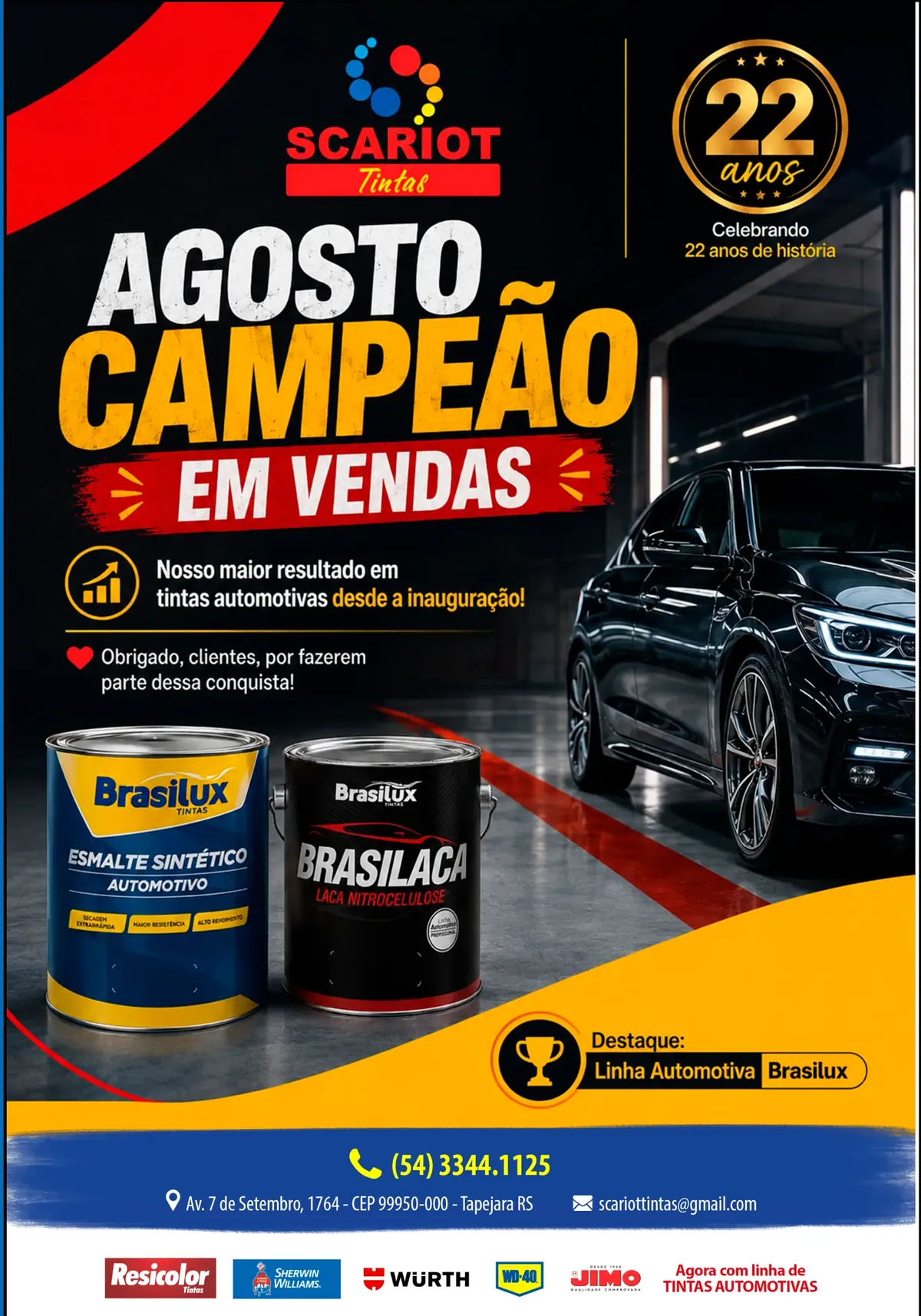 Anúncio de Scariot Tintas